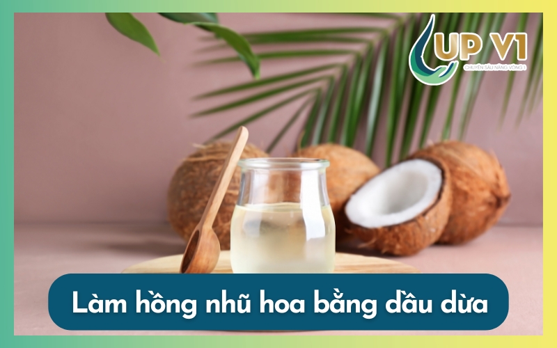 cách làm hồng nhũ hoa bằng dầu dừa